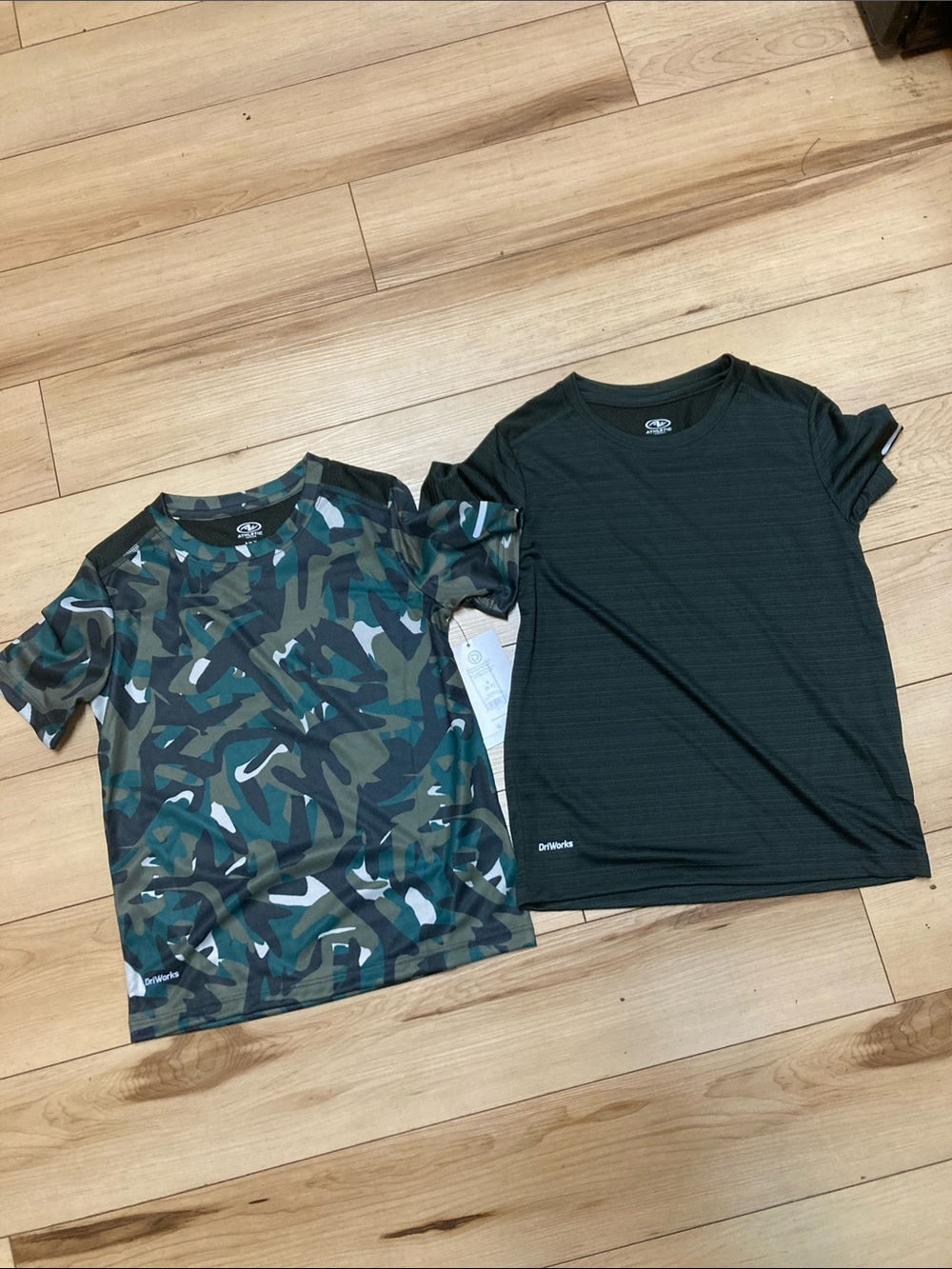 Athletic Works Camo & Black Short Sleeve Performance Tees